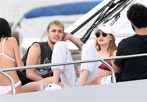 Gigi Hadid Wears Maroon Bikini On Yacht With Anwar Hadid