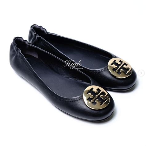 Jual Try Burch Minnie Travel Ballerina Leather Black GHW 100 Authentic