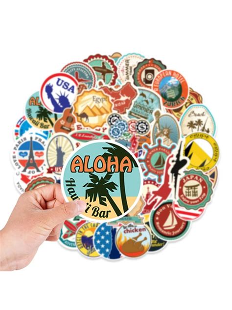 100 Pack Travel Around The World Stickers Vinyl Laptop Stickers ...