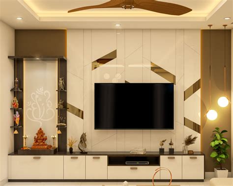 Multi Functional Contemporary Style Spacious Tv Unit Design Livspace