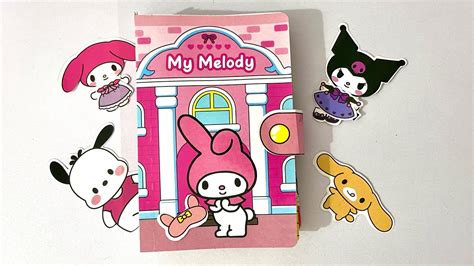 My Melody Squishy Quiet Book Paper Doll House Squishybook Mymelody