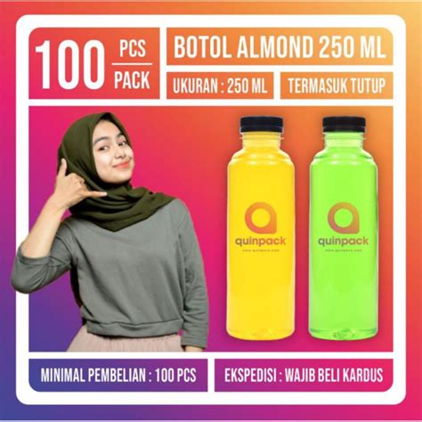 Jual Botol Plastik 250 MlBotol Plastik Almond 250 ML PET Kale Cantik