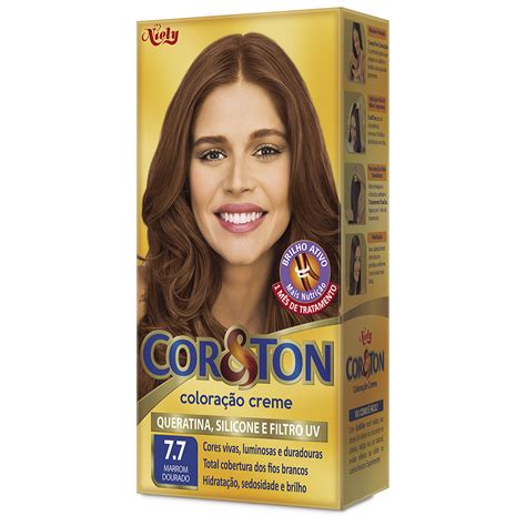Tinta 7.7 Cor E Ton - Kit Tintura Cor&Ton 7.7 Marrom Dourado - Drogaria Sao Paulo