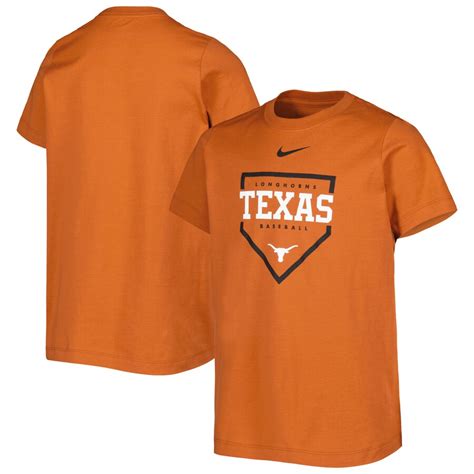 Youth Texas Orange Texas Longhorns Baseball Home Plate T Shirt