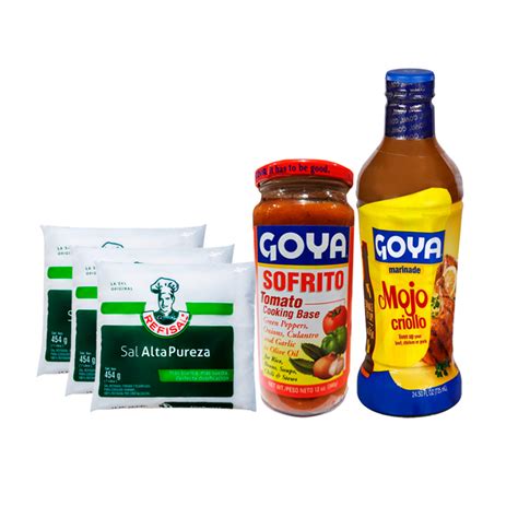 Combo Mixto De Cocina Mojo Criollo Goya Sofrito Con Base De Tomate