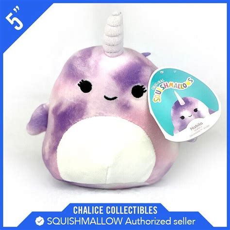 Squishmallows Kellytoy Plush Sealife Squad Nabila The Purple Narwhal