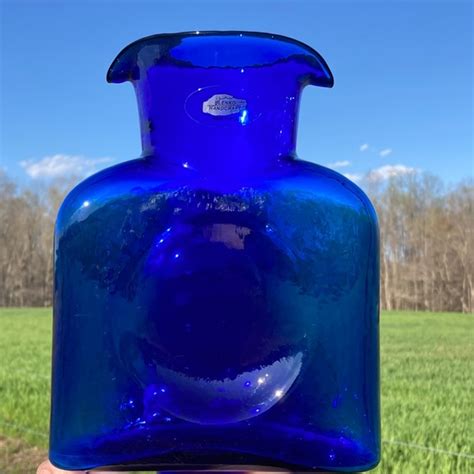 Blenko Accents Brilliant Blenko Cobalt Blue Water Bottle Poshmark