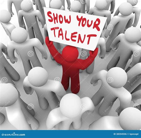 Show Your Talent Person Holding Sign Display Skills Abilities Royalty