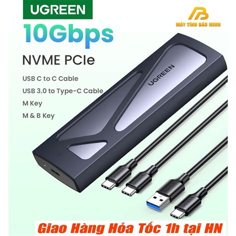 Box Hộp Đựng ổ Cứng Ssd M2 Hỗ Trợ Nvmesata Usb Type C 32 Gen2 Tốc độ 10gbps Ugreen 90264