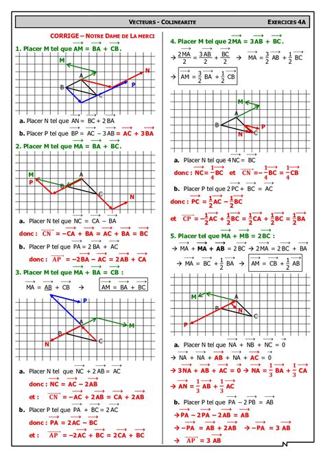 Placer un point donné par une égalité de vecteurs Corrigés d