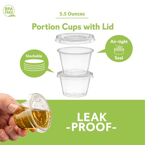 Snapklik 5 Oz 100 Sets Clear Diposable Plastic Portion Cups