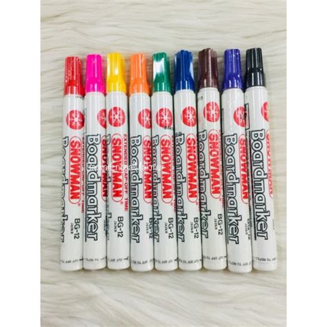 Jual 12 Pcs Spidol Snowman Boardmarker Warna Shopee Indonesia