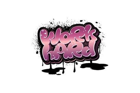 Premium Vector Work Hard Graffiti Lettering Typography Art Illustration