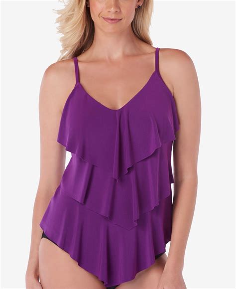 Magicsuit Synthetic Rita Tiered Slimming Underwire Tankini Top In Amethyst Purple Lyst