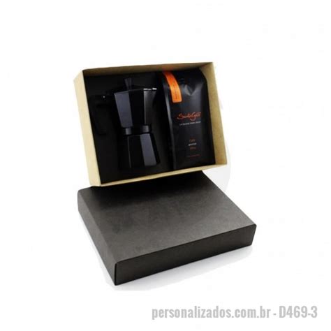 Kit café Personalizado D469 3 Kit Café personalizado em caixa de