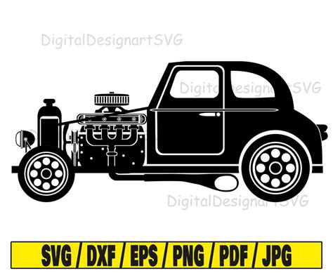 Hot Rod Car Svg Car Svg Hot Rod Svg Hot Rod Cut File Silhouette Car