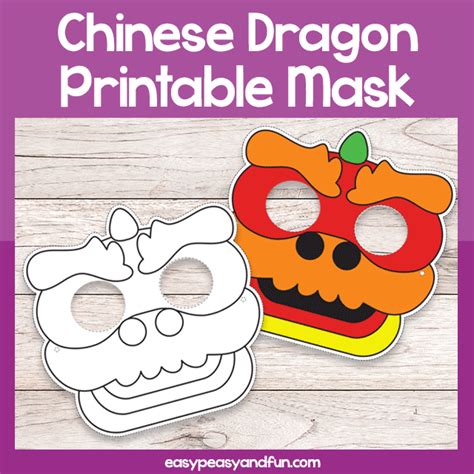 Printable Chinese Dragon Mask Template | Mask template, Dragon coloring ...