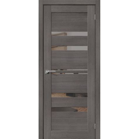 Межкомнатная дверь Порта-30 (Grey Veralinga, остеклённая, с зеркалом ...