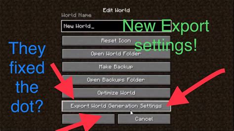 Minecraft Snapshot 20w21a World Export Settings They Fixed Redstone