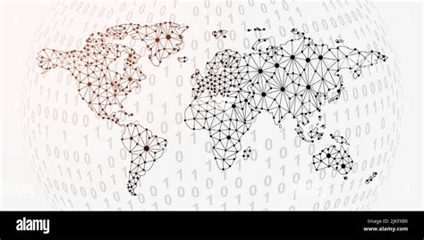 Mapa Mundial D S Mbolo De Poli Bajo Con Fondo De C Digo Binario