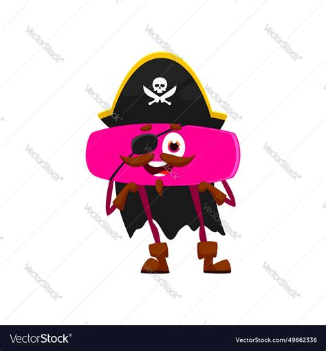 Cartoon funny minus math sign pirate or corsair Vector Image