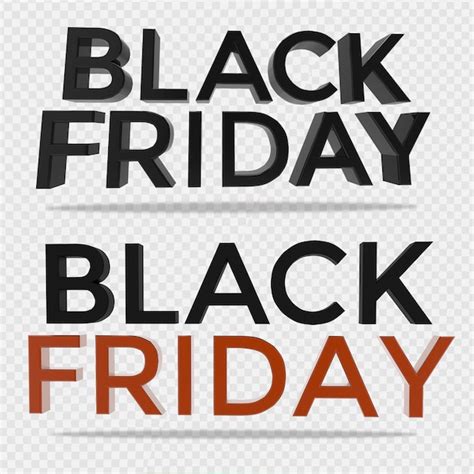 Premium Psd D Text Rendered Black Friday Design Psd