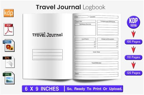 Travel Journal Log Book | KDP Interior Graphic by Trendy Laser Cut ...