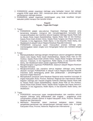 Anggaran Dasar Persatuan Olahraga Sepatu Roda Seluruh Indonesia Pdf