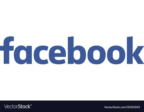 facebook typography letter blue white icon logo vector image
