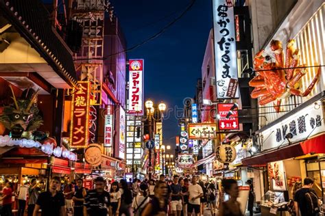 Dotonbori Shopping District at Twilight Editorial Stock Photo - Image ...