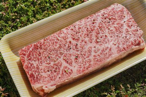 Raw Wagyu Beef Sit On A Board Stock Image Image Of Detail Food