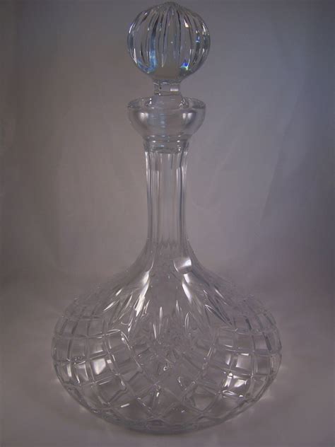 Superb Vintage Crystal Cut Glass Ships Decanter Lismore Style Ebay