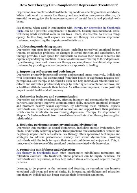 PPT How Sex Therapy Can Complement Depression Treatment PowerPoint Presentation ID 12589478