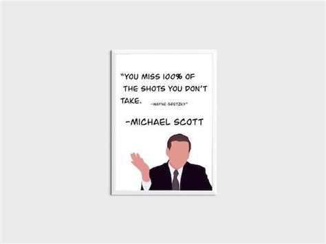 Michael Scott Wayne Gretzky Quote Poster The Office Tv Show Etsy