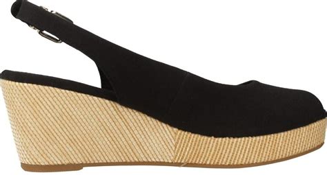 Tommy Hilfiger Iconic Elba Slingback Wedges Fw Fw Black Ab