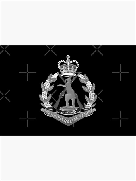 Royal Australian Regiment Badge Black And White Bath Mat