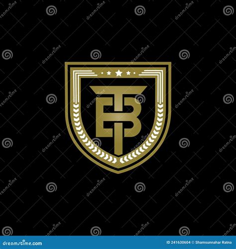 Logotipo Monograma Letra Tb Forma De Escudo Desenho A Cores