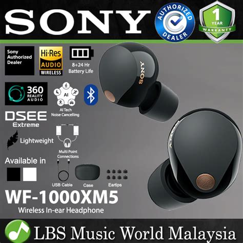 Sony WF 1000XM5 Truly Wireless Noise Cancelling In Ear Earphone Earbuds