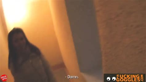 Russian Brunette Has Sex In A Hallway