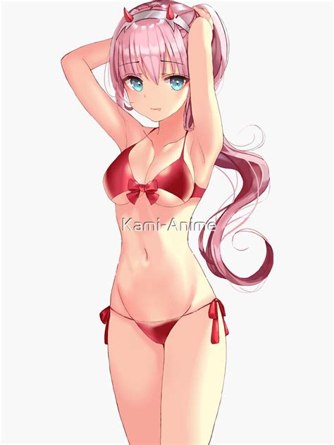 Zero Two Bikini Ultra Cute Darling In The Franxx Sticker By Kami Anime Redbubble