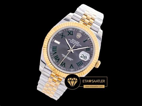 Rolex Datejust Wimbledon Roma Rakamlı Gri Kadran Super Clone ETA