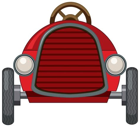 Jouet Voiture Vintage Rouge Sur Fond Blanc Vecteur Gratuite