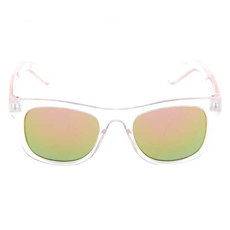 Claire S Club Square Retro Sunglasses Clear Claire S Us