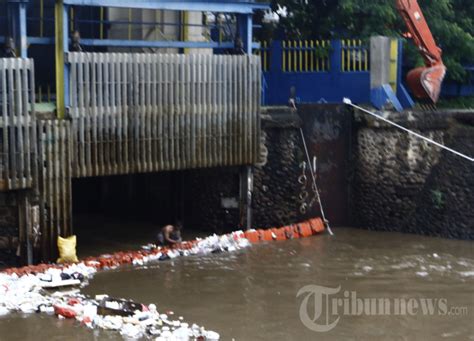 Petugas Memilih Sampah Di Pintu Air Manggarai Foto