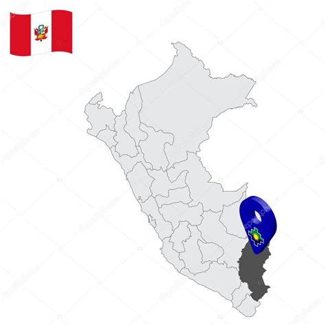 Ubicación Departamento de Puno en el mapa Perú 3d signo de ubicación