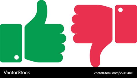 Like Unlike Buttons Thumbs Up And Down Isolated Vector Image