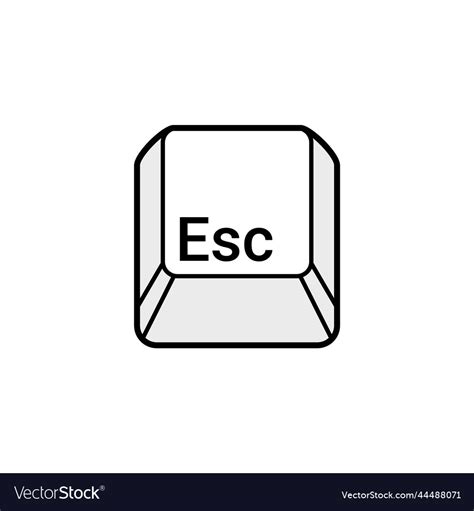 Esc Button Key Icon Escape Keyboard Logo Vector Image