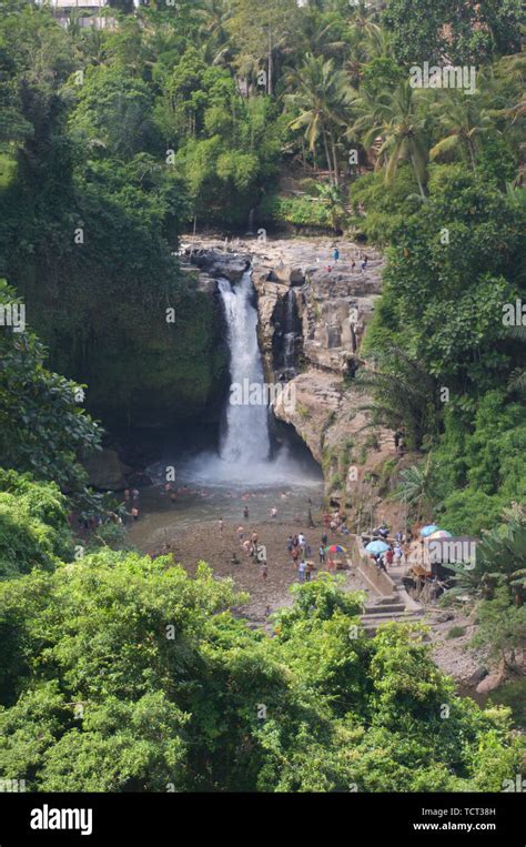 Beautiful View On Tegenungan Waterfalls Near Ubud Bali Indonesia