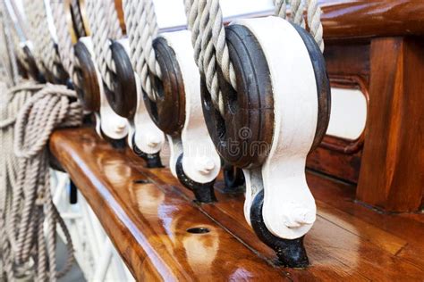 Rigging on Old Sailing Ship Stock Image - Image of wood, cable: 160655243