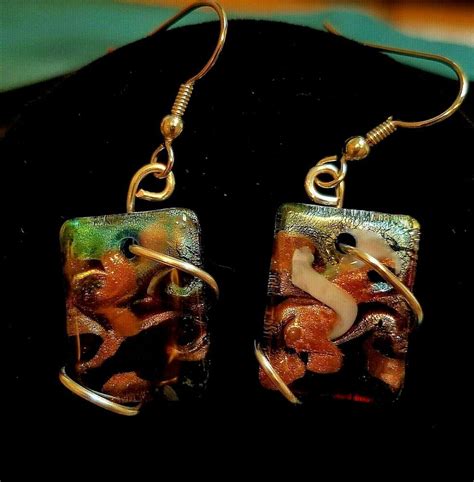 Resin Cast Earrings With Images Wire Wrapped Earrings Boho Jewelry